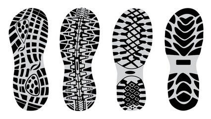 set prints of shoes vector