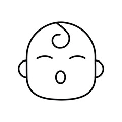 child face emotion line icon
