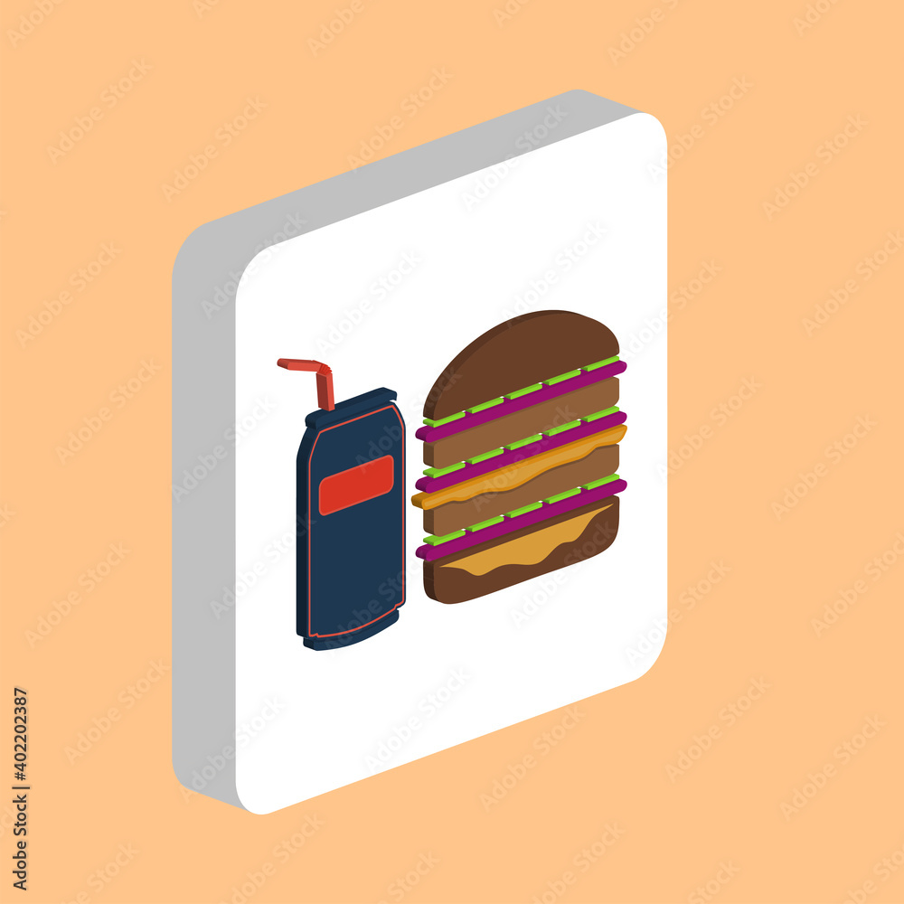 Poster fast food simple vector icon. illustration symbol design template for web mobile ui element. perfect