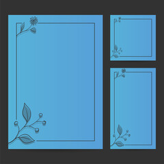 Vector Illustration of Hand Drawn Botanical Frame Border Background Template, Paper Size, Vertical Banner, and Social Media Post for Wedding, Greeting, Menu, Card, and others.