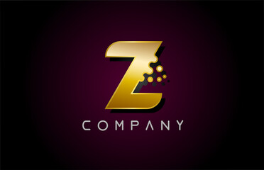 Obraz premium Z gold golden letter logo icon. Creative alphabet design for company and business