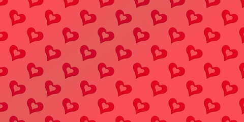 Seamless pattern for lovely Valentine's Day, love heart decoration, flat lay background and template design