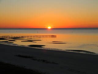 Orange Sunrise on the Beach