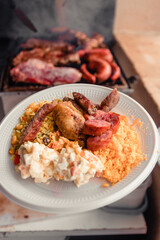 traditional brazilian barbecue. Real brazilian food dish. Picanha.