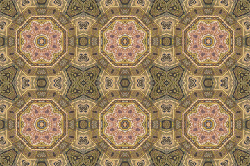 Vintage ceramic tiles with oriental pattern. Antique ornament and background