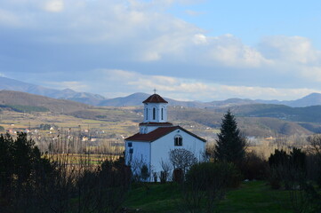 a small old white orthodox church