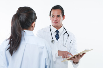 Doctors reviewing and discussing the results
