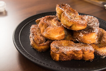 Traditional Christmas french toast also known in Brazil as 'Rabanada'.  traditional Brazilian food for Christmas.