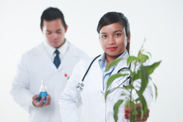 Obraz premium Doctors researching for a medicine