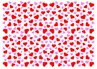 heart pink and red pattern design a white background illustration vector