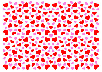 heart pink and red pattern design a white background illustration vector
