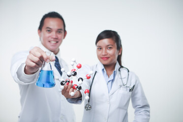 Fototapeta premium Doctor and chemist working together
