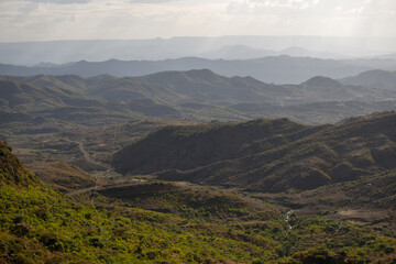 Obraz premium summer landscape in the dry period of Ethiopia on the mountains