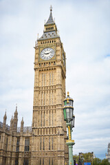 Fototapeta na wymiar Big Ben clock tower and Westminster Bridge. London, UK
