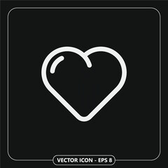 Heart icon in black backround