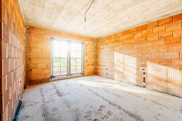 Interior view of a house under construction