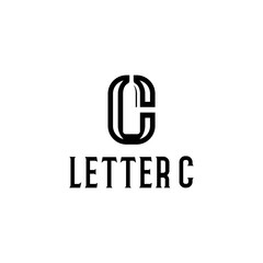 Letter C with Bottle Wine