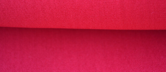 close-up view of red neoprene fabrics