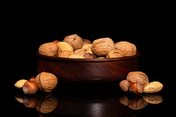 Organic Mixed Nuts in Wood Bowl