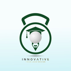 Golf fitness logo design, dumbbell icon, Fitness Logo Stock Vector Illustration, Gym Logo Vector Art and Graphics
