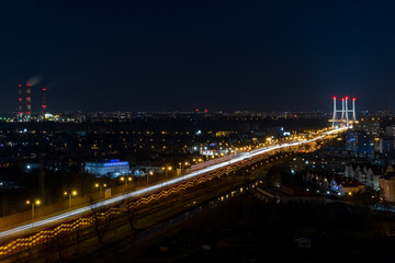 Fototapeta na wymiar Warsaw, district: Praga, night landscape