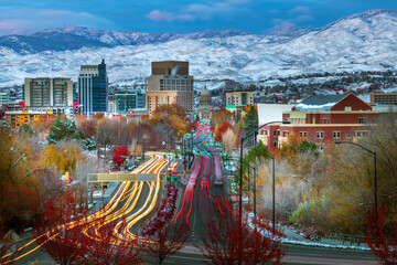 Boise , Idaho skyline traffic - obrazy, fototapety, plakaty