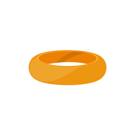 Orange bracelet. front view. vector illustration