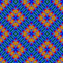 Seamless pattern with symmetric geometric ornament. 