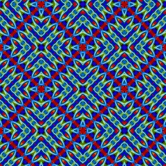 Seamless pattern with symmetric geometric ornament. 