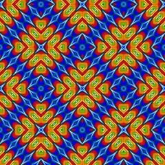 Seamless pattern with symmetric geometric ornament. 