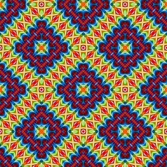 Seamless pattern with symmetric geometric ornament. 