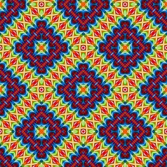 Seamless pattern with symmetric geometric ornament. 