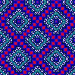 Seamless pattern with symmetric geometric ornament. 