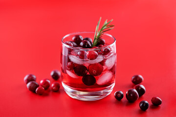 Cranberry rosemary gin in glass