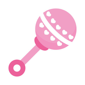 baby rattle icon, colorful design