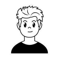 cartoon young man with blonde hair, vector illustration