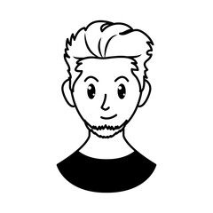 cartoon man with goatee beard, line style