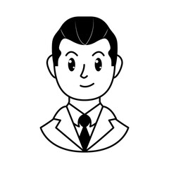 cartoon businessman icon, line style