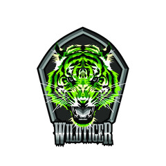 tiger head logo vector icon illustration mascot game for esport team
