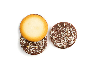Shortbread Coconut Biscuit Coated in Milk and Dark Chocolate