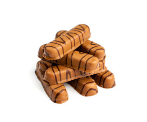 Oval Shortbread Biscuit Coated in Milk and Dark Chocolate