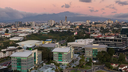 Obraz premium Beautiful aerial view of the city of San Jose Costa Rica and the Central Park of the Sabana