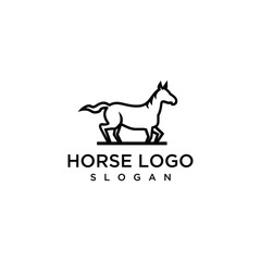 Horse icon vector line design logo