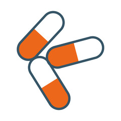 medicine pills icon, line style