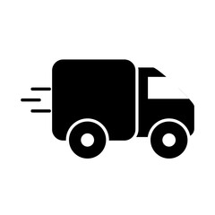 cargo truck icon, silhouette style
