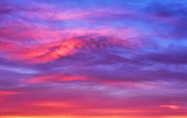 pink clouds against blue sky in the early morning