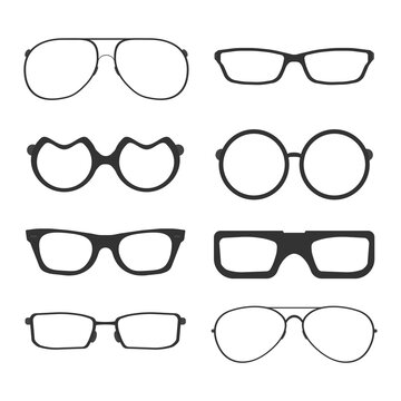 A set of glasses isolated. Vector illustration.