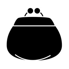 money purse icon, silhouette style