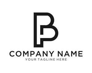 letter bp line art vector design template on a white background.