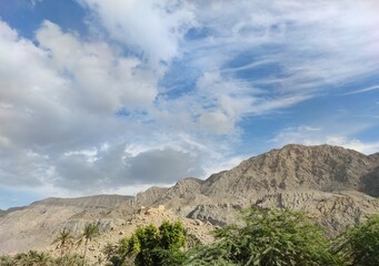 clouds over the mountains in Ras al Khaimah , united Arab emirates  